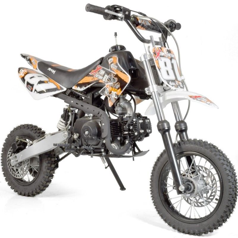 Moto cross 110cc Sport 14/12 semi automatique 4 temps kick orange - Photo n°1