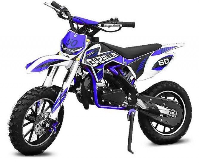Moto cross 49cc Gazelle deluxe 10/10 e-start bleu - Photo n°1
