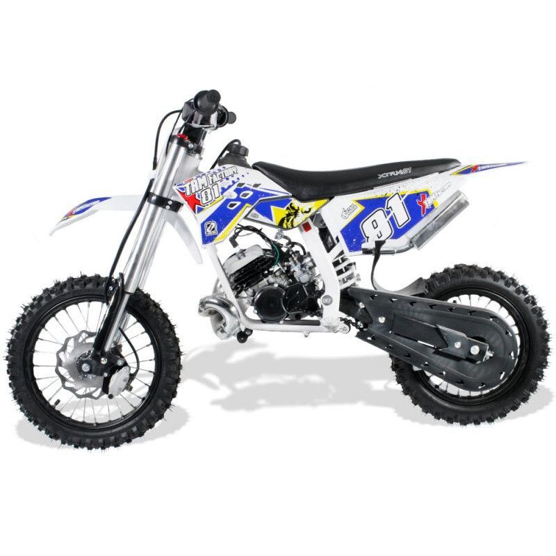 Moto cross 50cc Racing 14/12 9cv automatique Kick starter bleu - Photo n°1