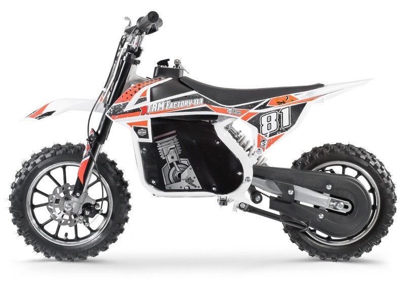 Moto cross électrique 500W MX blanc et orange - Photo n°1