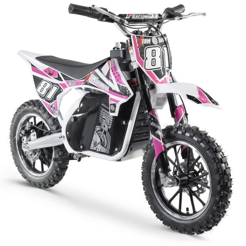 Moto cross électrique 500W MX noir et rose - Photo n°1