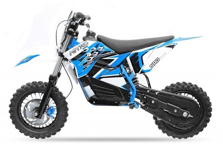 Moto cross électrique 800W brushless 48V 12/10 NRG turbo bleu - Photo n°1