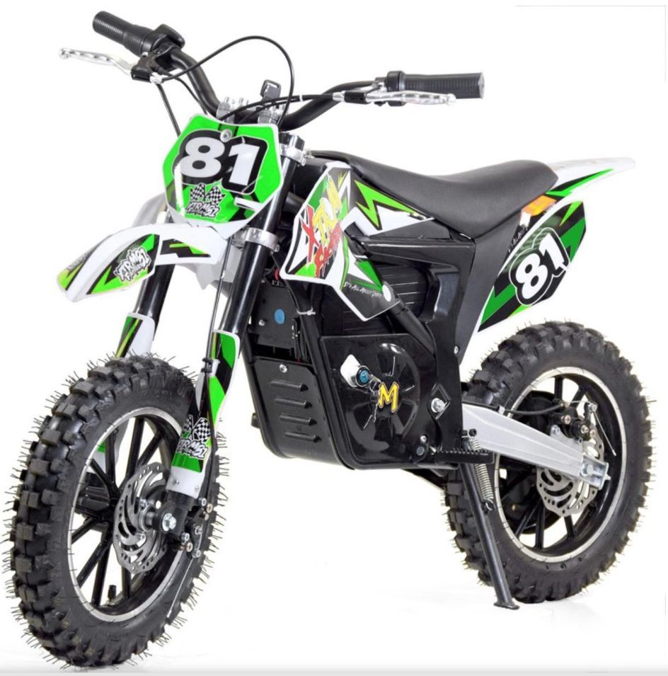 Moto cross électrique luxe 500W Vert - Photo n°1