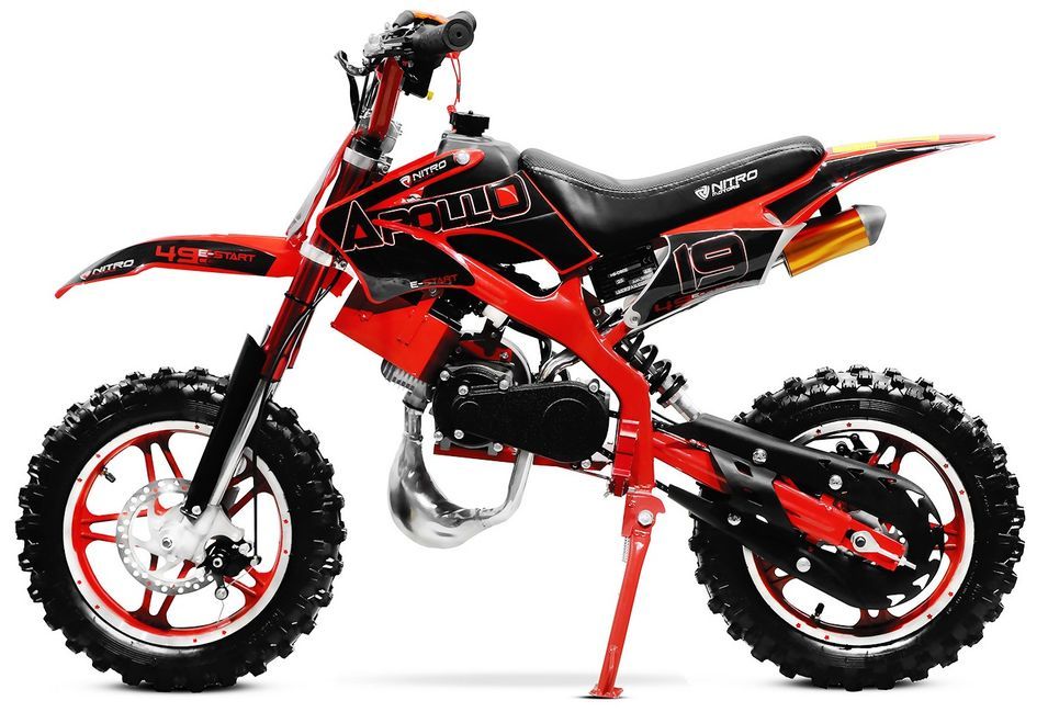 Moto cross enfant 49cc 10/10 Apollo rouge - 55 km/h - Photo n°1