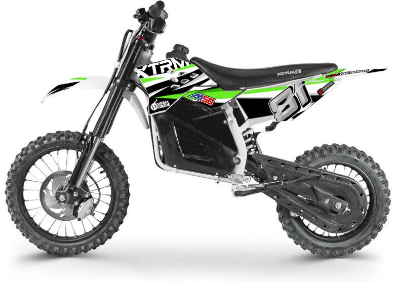 Moto cross enfant électrique 1200W Lithium 14/12 vert - Photo n°1