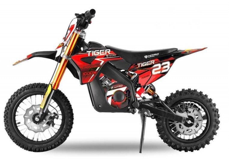 Moto électrique enfant 1000W 36V rouge Tigre 12/10 pouces - Photo n°1