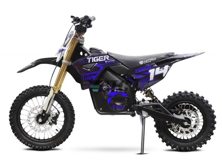 Moto électrique enfant Tiger luxe 1100W Lithium 36V 12/10 bleu - Photo n°1