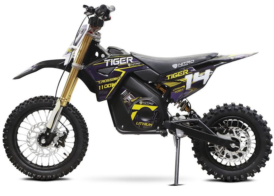 Moto électrique enfant Tiger luxe 1100W Lithium 36V 12/10 jaune - Photo n°1