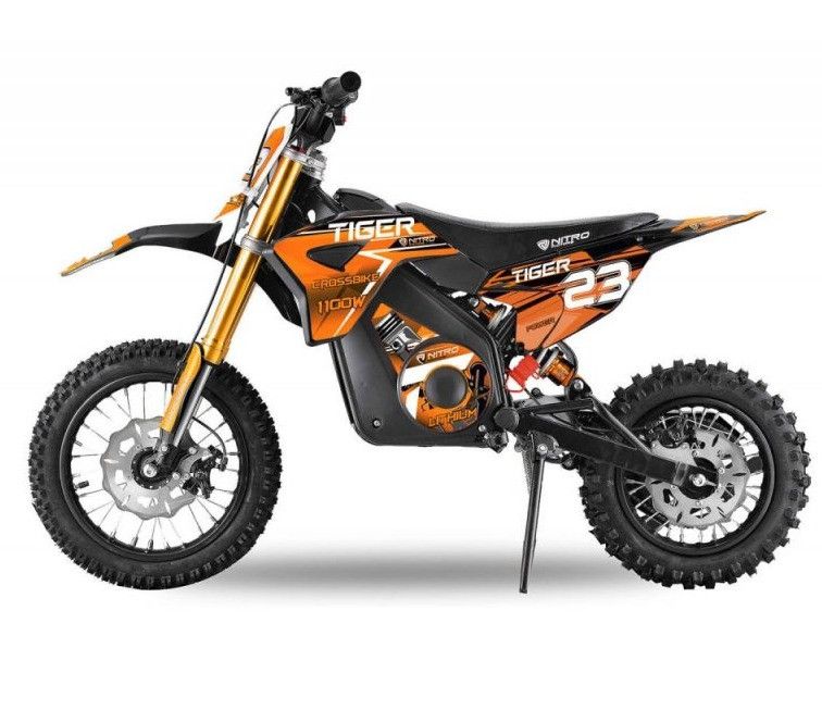 Moto électrique enfant Tiger luxe 1100W Lithium 36V 12/10 orange - Photo n°1