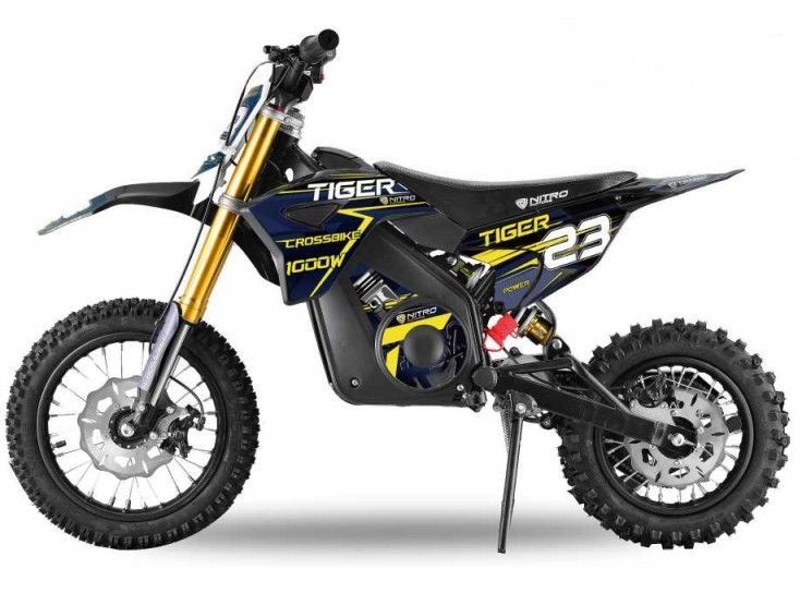 Moto électrique enfant Tigre 1100W Lithium 36V 12/10 bleu - Photo n°1
