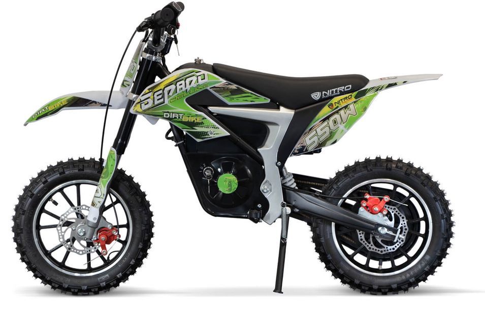 Moto enfant électrique Gepard 550W verte - Photo n°1