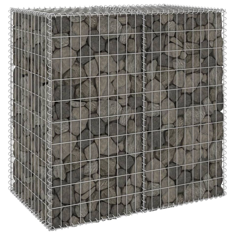 Mur en gabion avec couvercles Acier galvanisé 100x60x100 cm - Photo n°1
