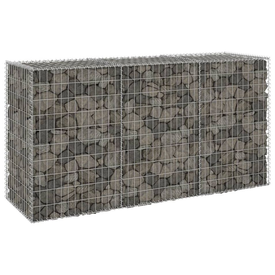 Mur en gabion avec couvercles Acier galvanisé 200x60x100 cm - Photo n°1