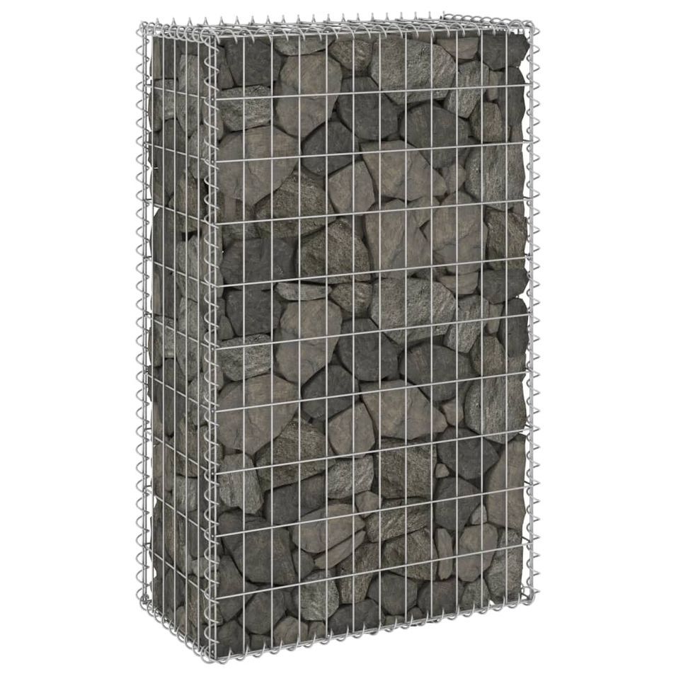 Mur en gabion avec couvercles Acier galvanisé 60x30x100 cm - Photo n°1