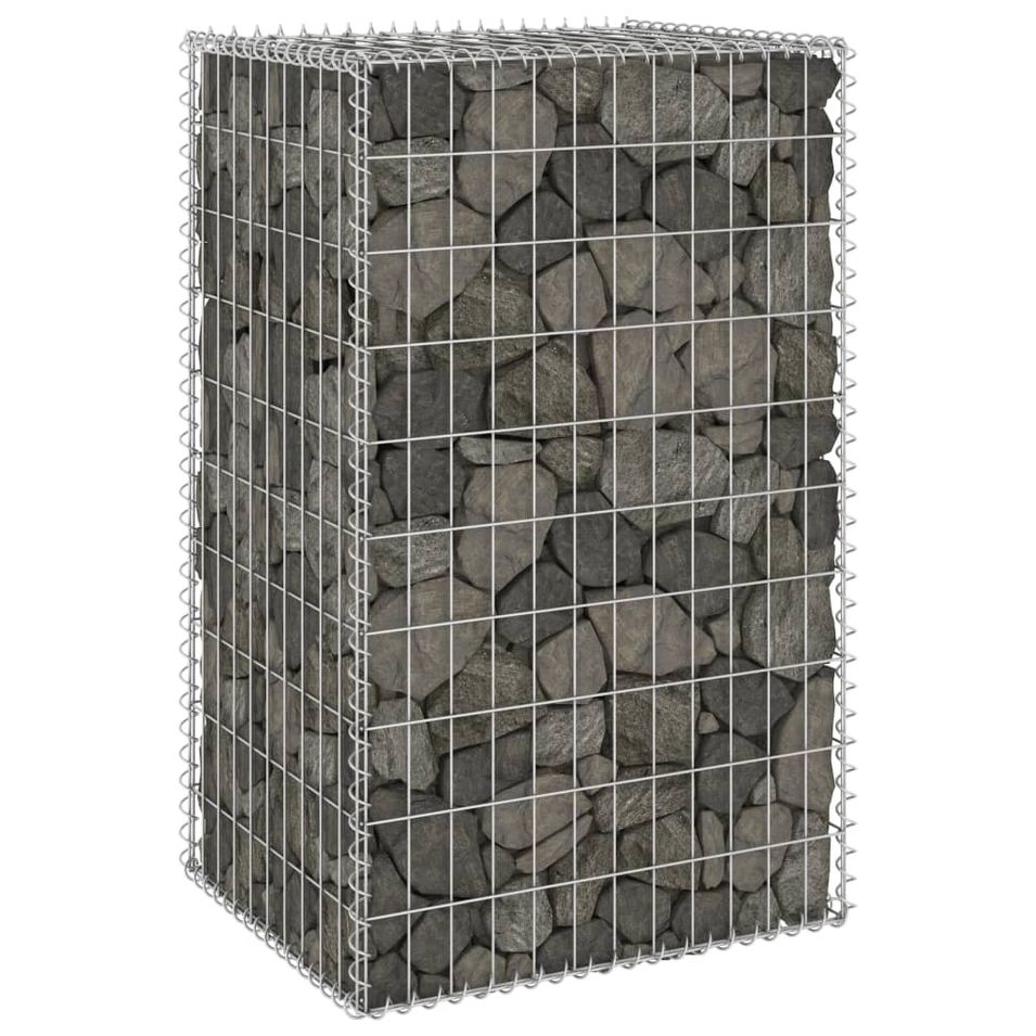 Mur en gabion avec couvercles Acier galvanisé 60x50x100 cm - Photo n°1