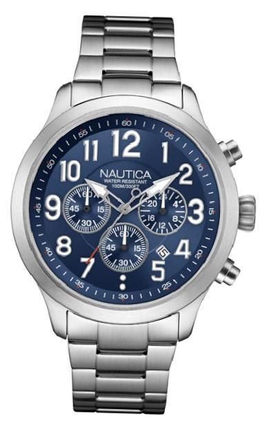 Nautica Bfd 101 Dive Style Chrono Nai16516g - Stainless Steel - Chronograph - Date - 45 Mm - 100 Meters - Photo n°1