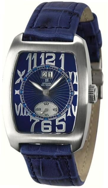 Officina Del Tempo New Tonneau Big Date Fe73310 Chrono. Ss Case. Leather Strap. 38x50mm Wr 5atm OT1018_01B - Photo n°1