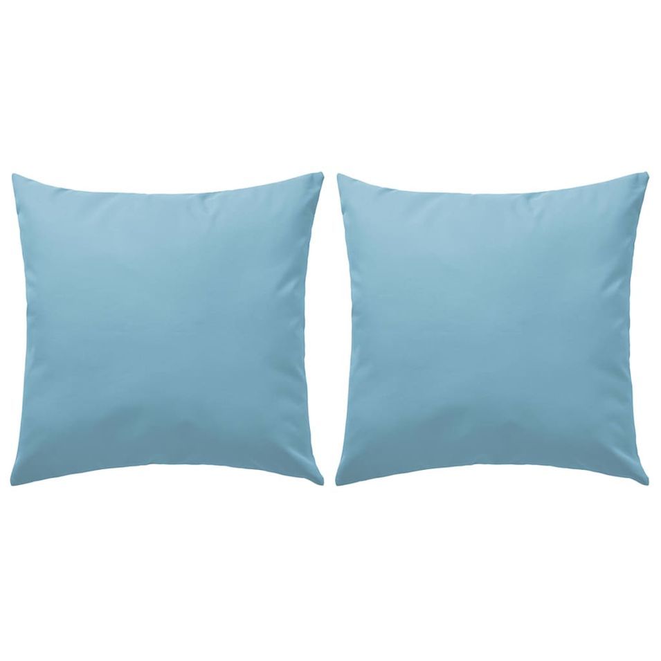 Oreiller d'extérieur 2 pcs 60 x 60 cm Bleu clair - Photo n°1