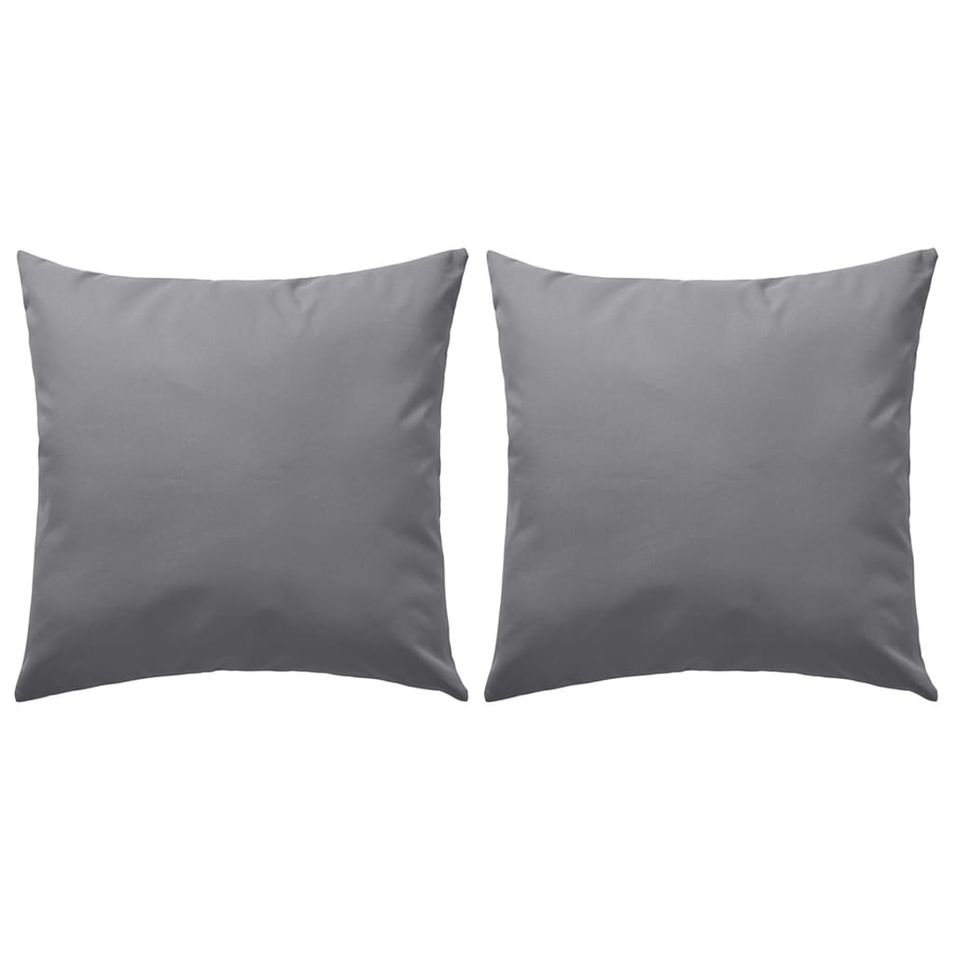 Oreiller d'extérieur 2 pcs 60 x 60 cm Gris - Photo n°1