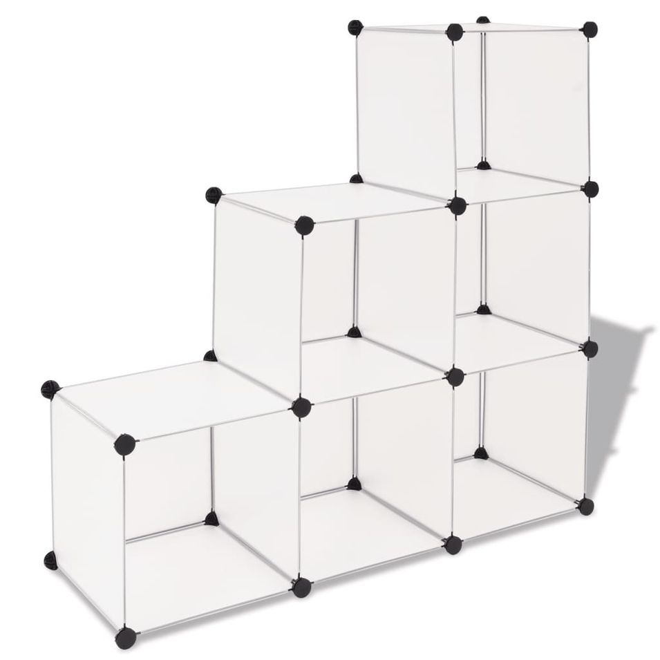 Organisateur de rangement cube avec 6 compartiments Blanc - Photo n°1