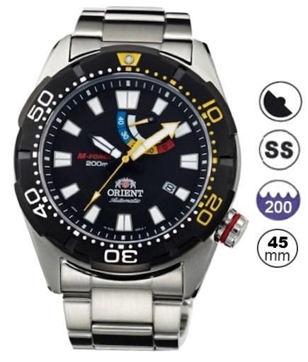 Orient New M-force Black - Automatic 40h Powerreserve - S/s Case&bracelet - Date - Sapphire Crystal - Wr200m Certified Iso6425 Diver, Iso764 Antimagnetic, Iso1413 Shockresistant - 45mm SEL0A001B0 - Photo n°1