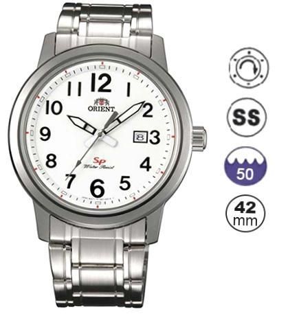 Orient Sport Quartz Gent - Ss Case - Ss Strap - White Dial - Quartz - Time-date - Mineral Glass - 42mm - 5atm FUNF1004W0 - Photo n°1