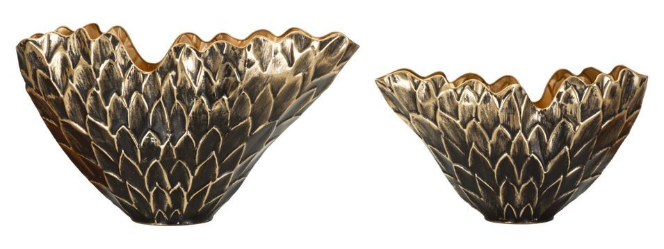 Paire de vases à motif d'écailles 51,5 x 23 x 28 - 41 x 19 x 21,5 cm - Photo n°1