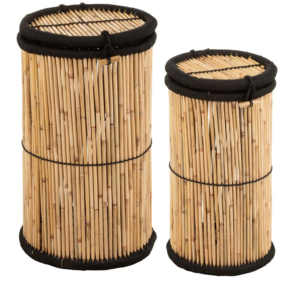 Panier bambou clair et noir Cintee - Lot de 2 - Photo n°1