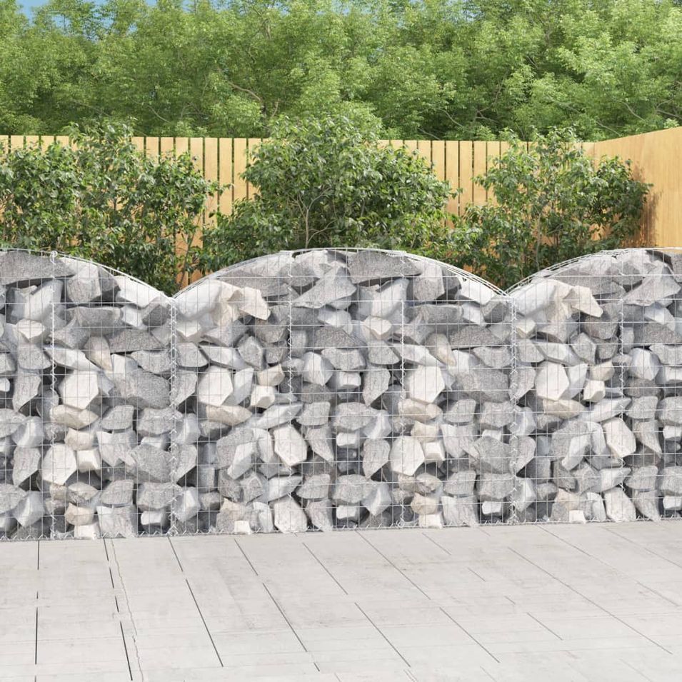Panier de gabions arqué 150x30x100/120 cm Fer galvanisé - Photo n°1