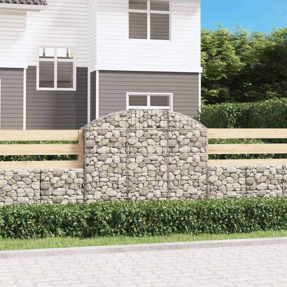 Panier de gabions arqué 150x30x120/140 cm Fer galvanisé - Photo n°1