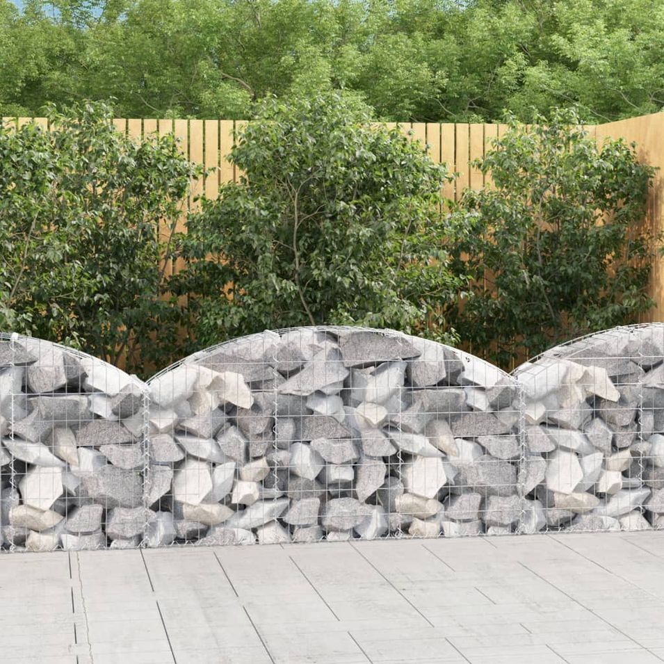 Panier de gabions arqué 150x30x60/80 cm Fer galvanisé - Photo n°1