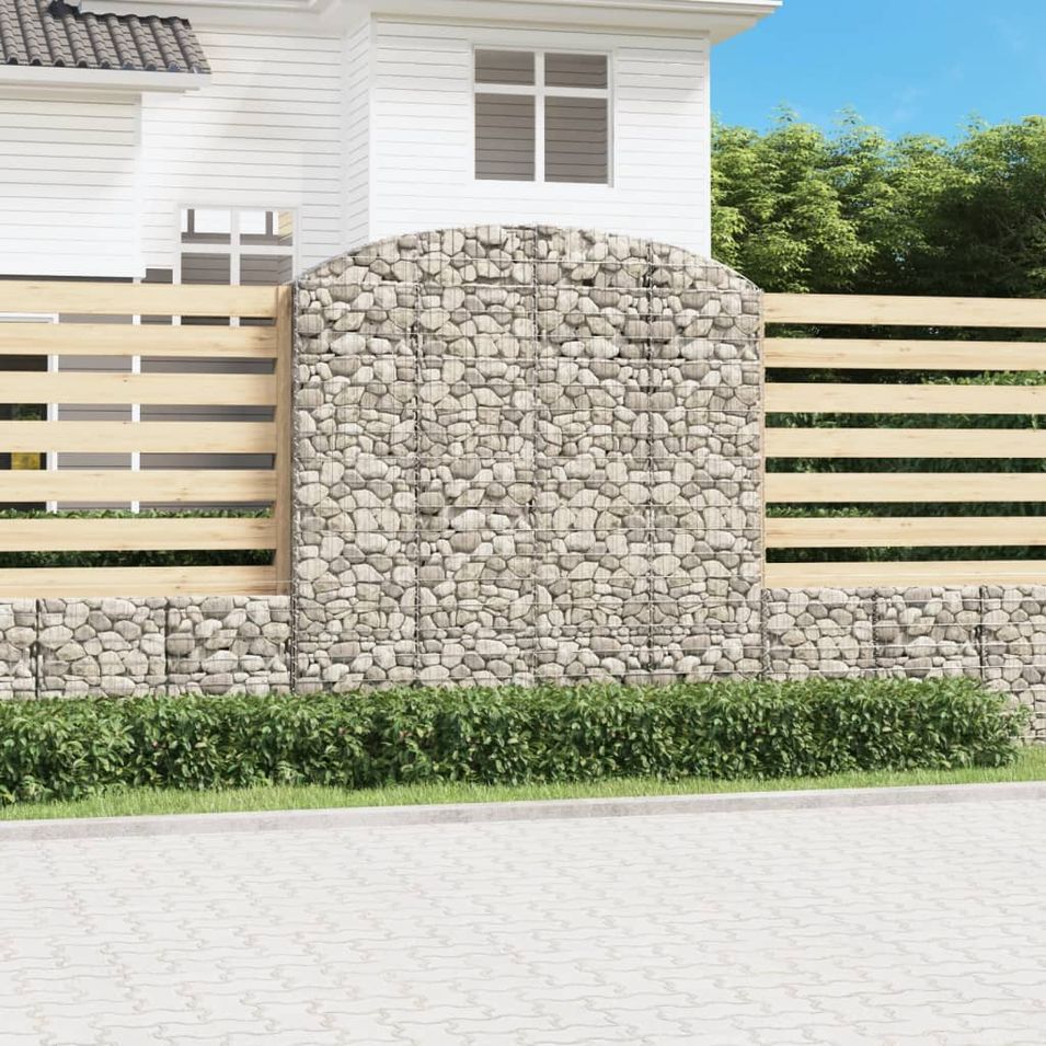 Panier de gabions arqué 200x30x200/220 cm Fer galvanisé - Photo n°1