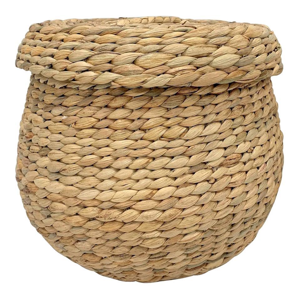 Panier de rangement avec couvercle ARONA – Osier naturel - Photo n°1