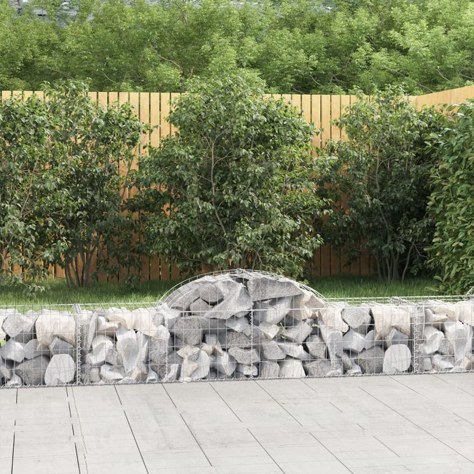 Paniers à gabions arqués 10 pcs 200x50x40/60 cm fer galvanisé - Photo n°1