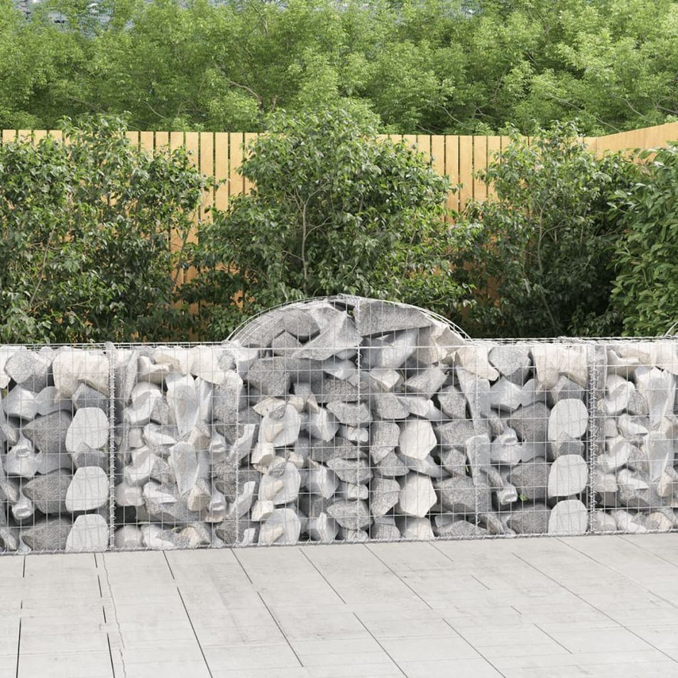 Paniers à gabions arqués 11 pcs 200x50x80/100 cm Fer galvanisé - Photo n°1