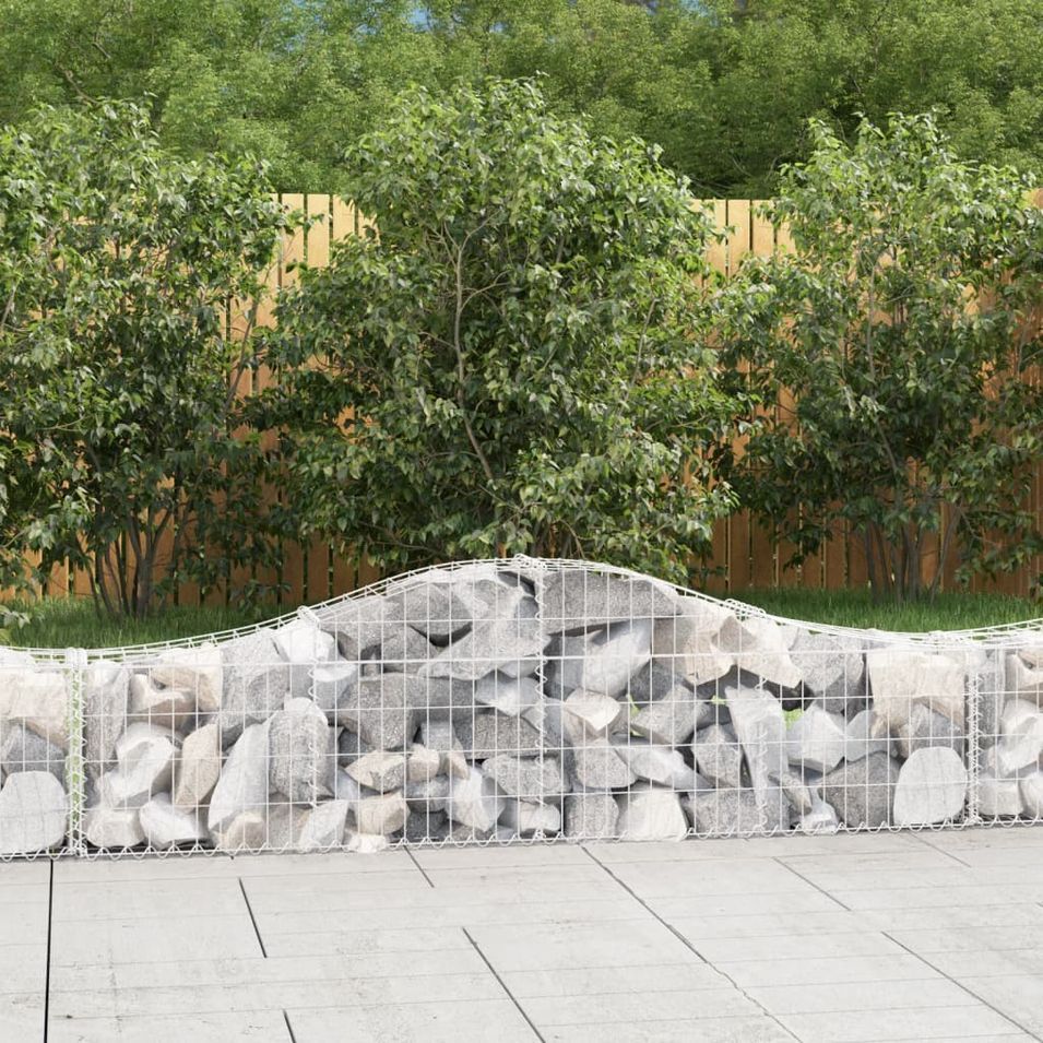 Paniers à gabions arqués 12 pcs 200x30x40/60 cm Fer galvanisé - Photo n°1