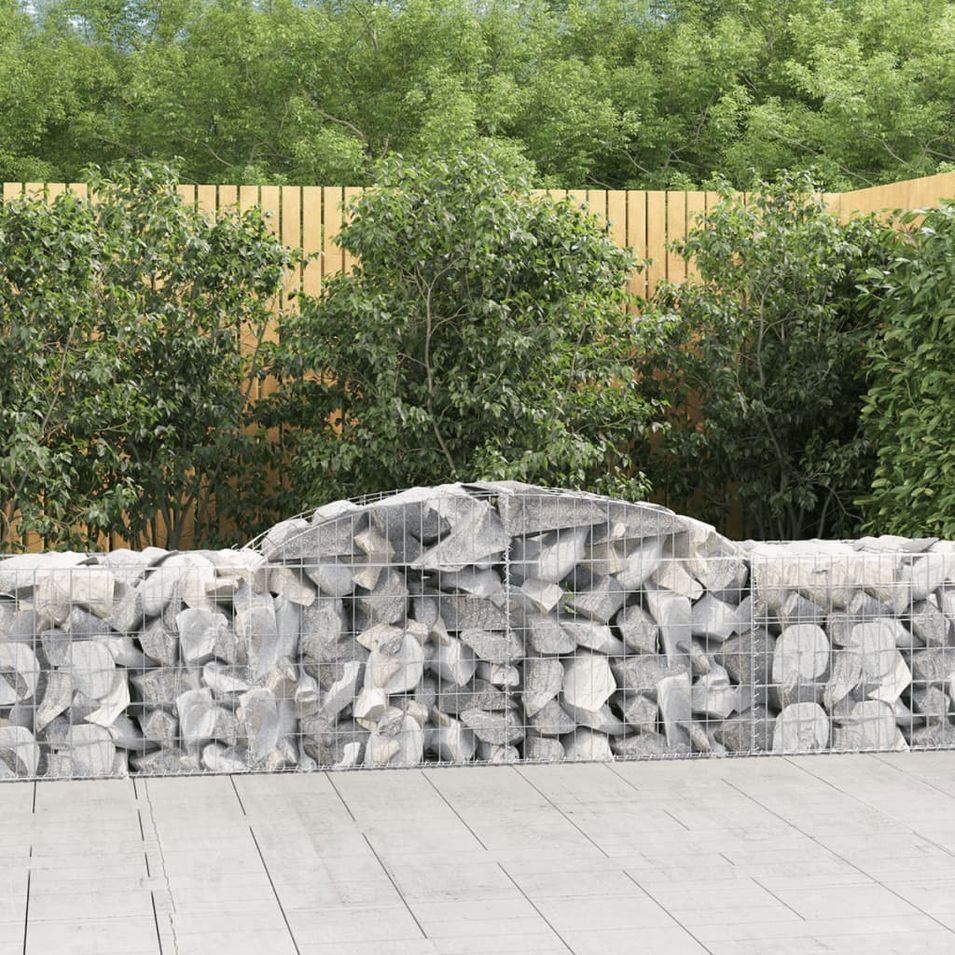 Paniers à gabions arqués 12 pcs 300x50x60/80 cm fer galvanisé - Photo n°1