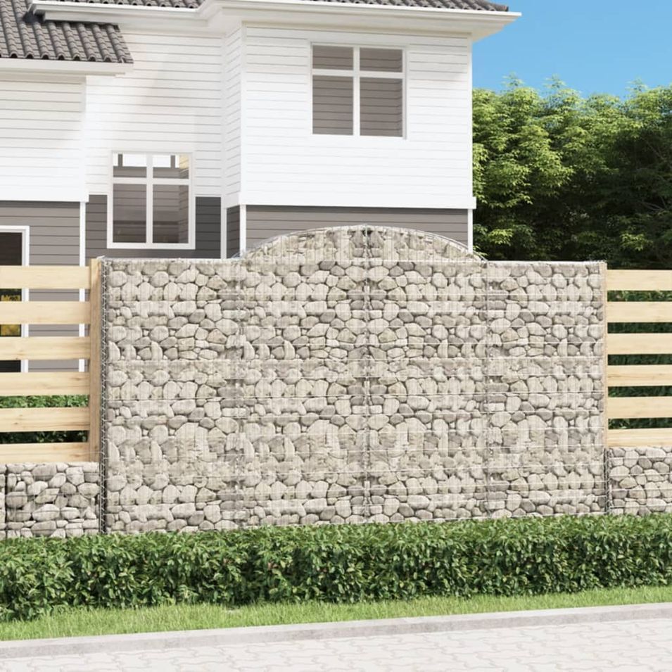 Paniers à gabions arqués 20 pcs 300x50x180/200 cm fer galvanisé - Photo n°1