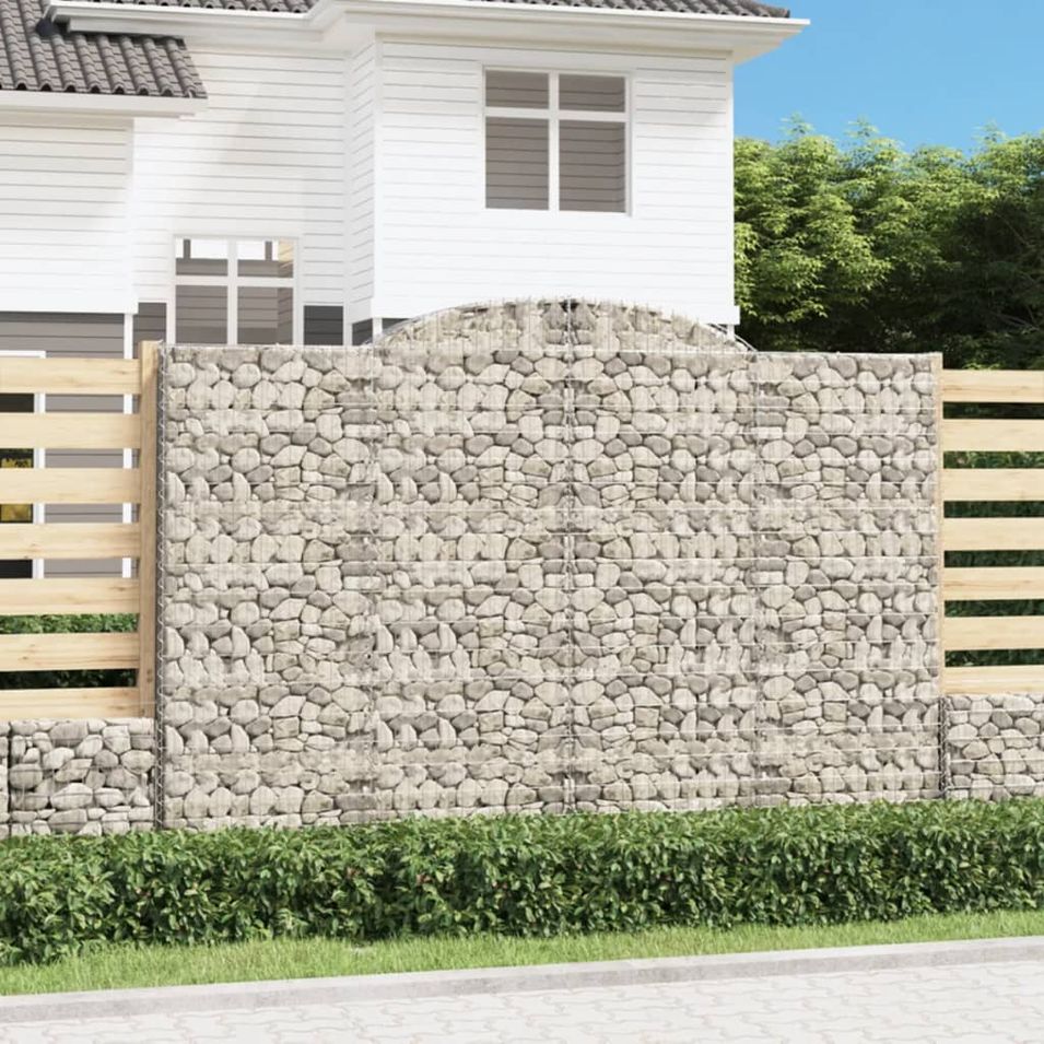 Paniers à gabions arqués 3 pcs 300x30x200/220 cm fer galvanisé - Photo n°1