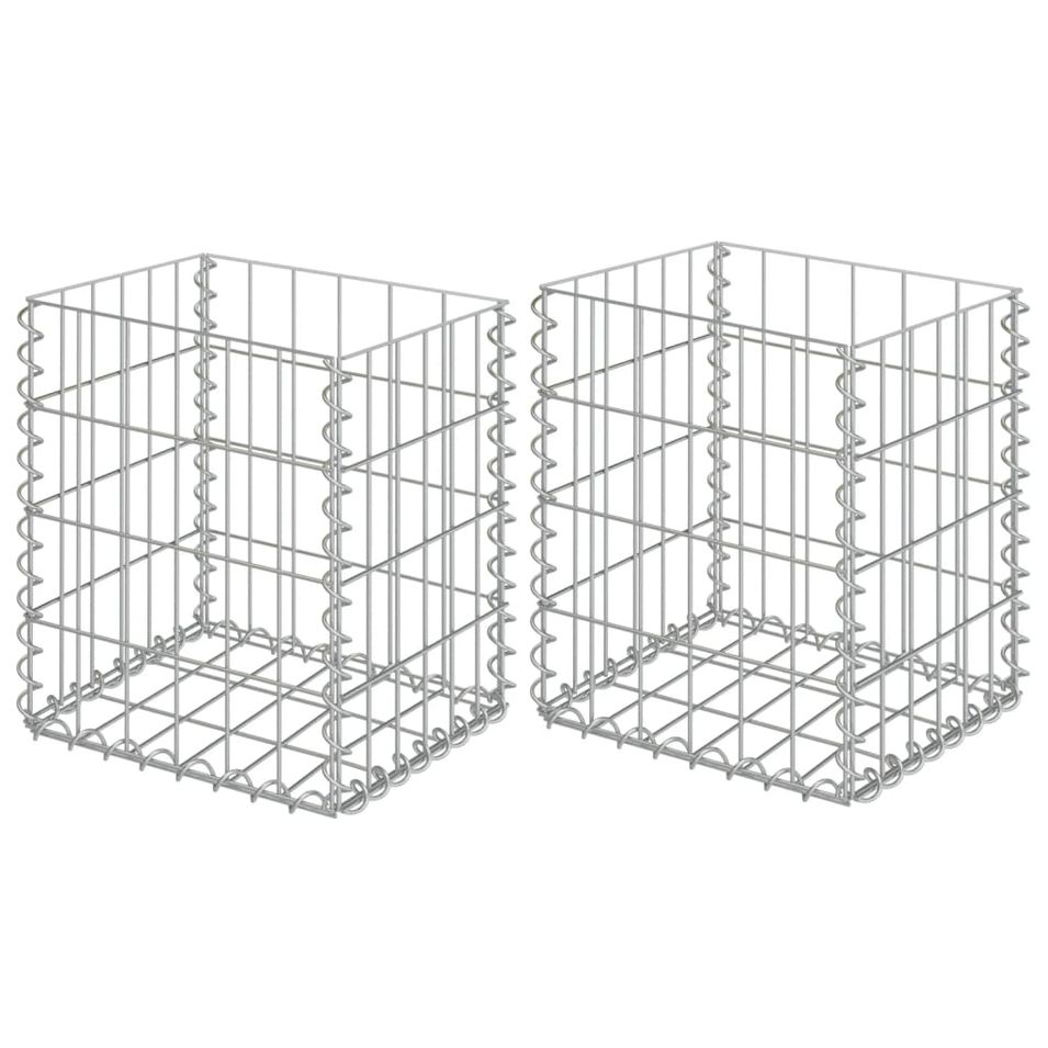 Paniers de gabion 2 pcs Acier galvanisé 30x30x40 cm - Photo n°1