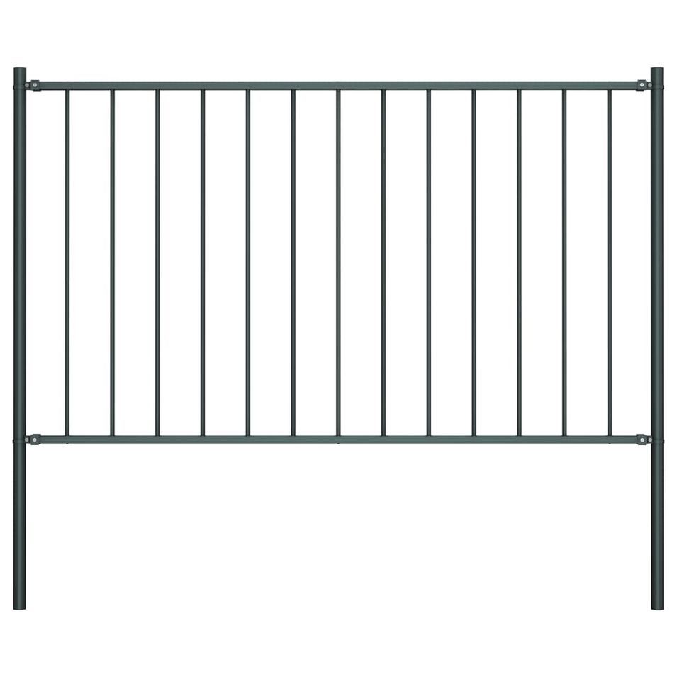 Panneau clôture poteau Acier enduit poudre 1,7x0,75m Anthracite - Photo n°1