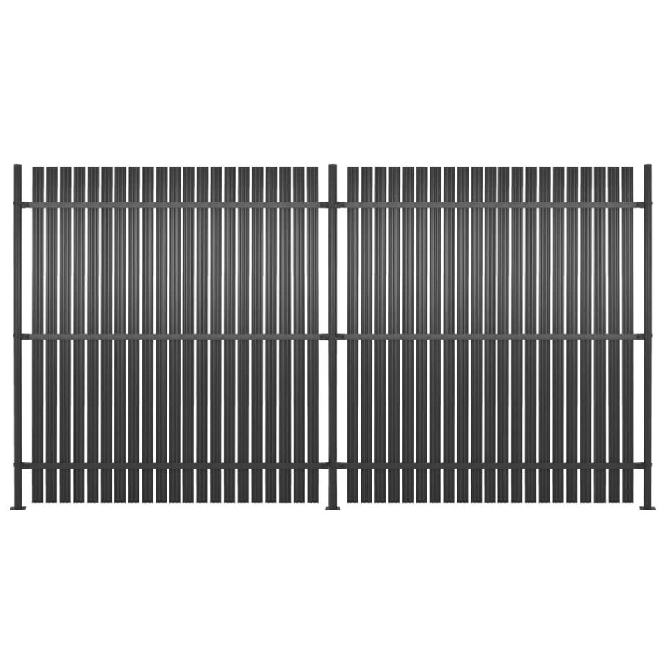 Panneau de clôture 2 pcs Aluminium 360 x 180 cm Anthracite - Photo n°1