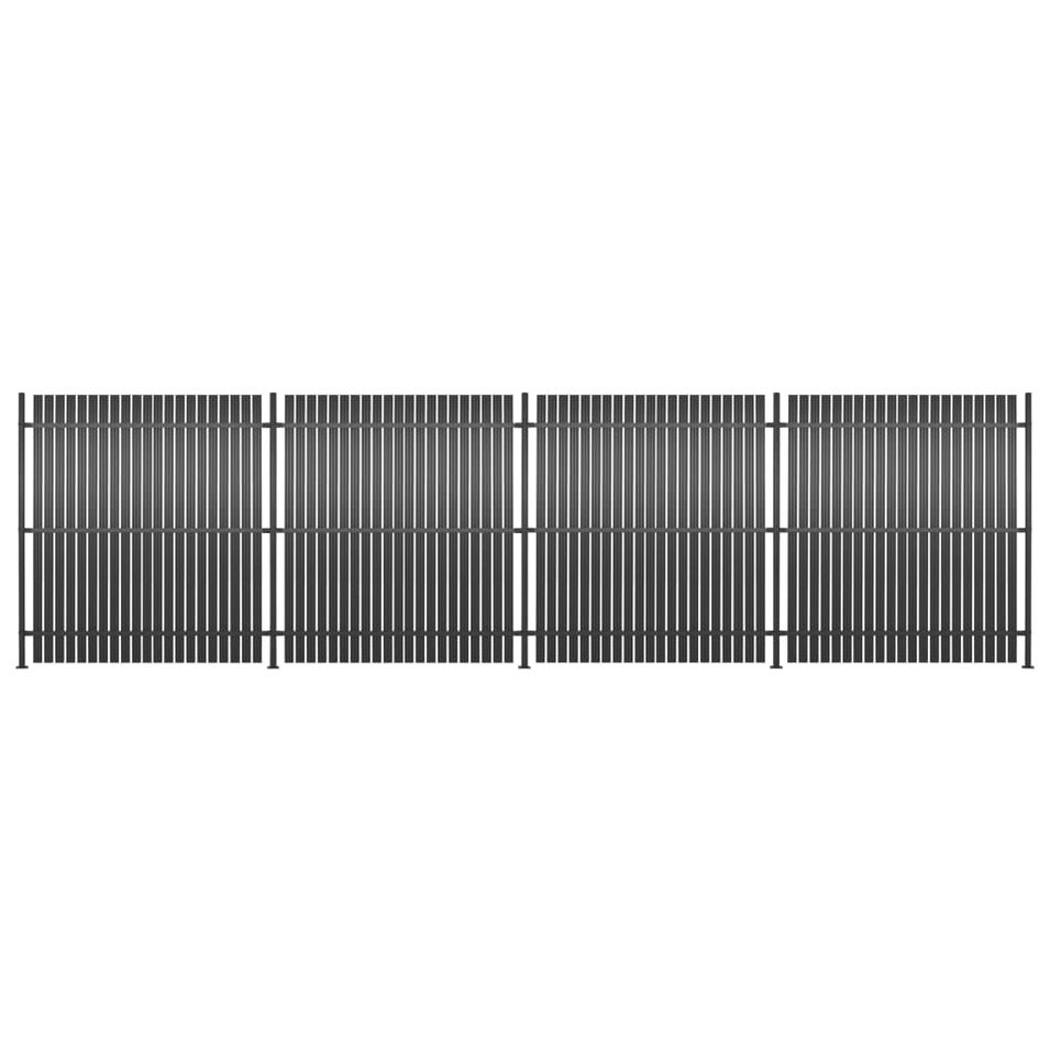 Panneau de clôture 4 pcs Aluminium 720 x 180 cm Anthracite - Photo n°1