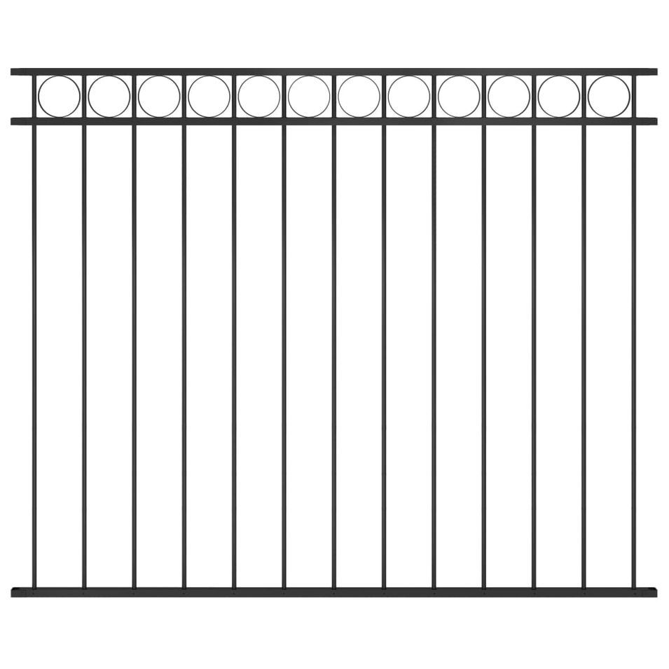 Panneau de clôture Acier 1,7x1,5 m Noir - Photo n°1