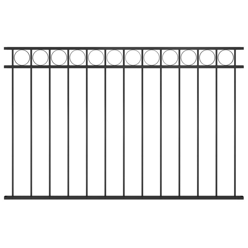 Panneau de clôture Acier 1,7x1 m Noir - Photo n°1