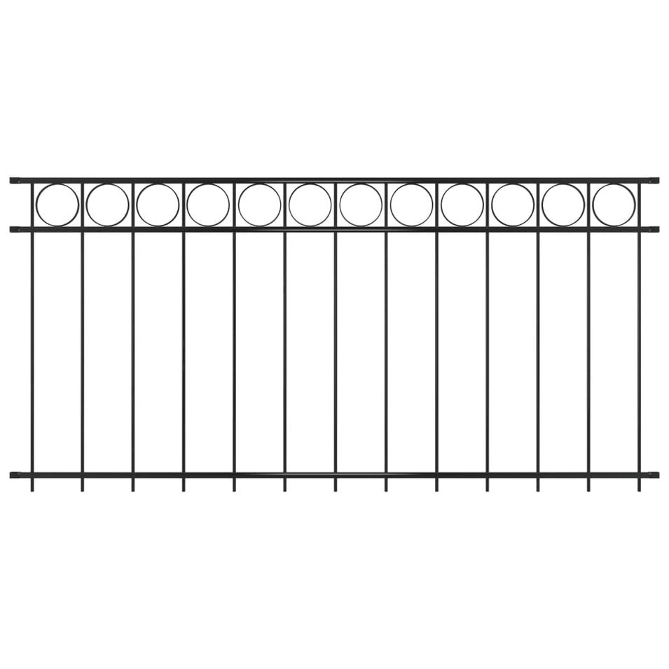 Panneau de clôture Acier 1,96x1 m Noir - Photo n°1