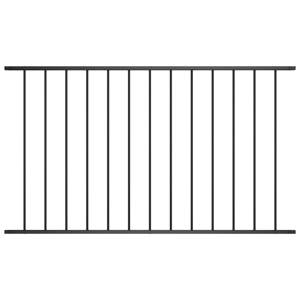 Panneau de clôture Acier enduit de poudre 1,7x0,75 m Noir - Photo n°1
