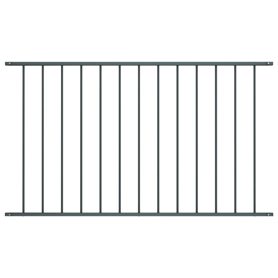 Panneau de clôture Acier enduit de poudre 1,7x1,25 m Anthracite - Photo n°1