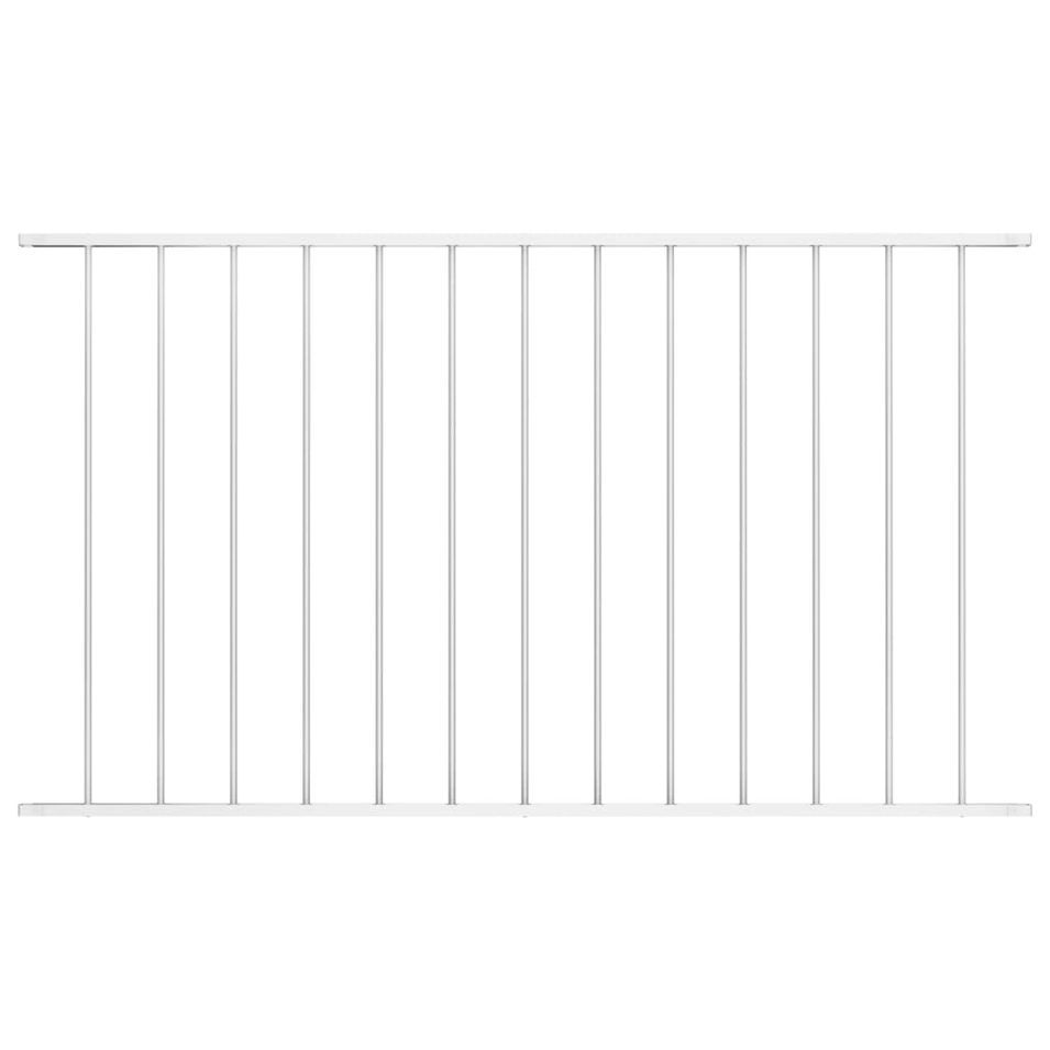 Panneau de clôture Acier enduit de poudre 1,7x1,25 m Blanc - Photo n°1