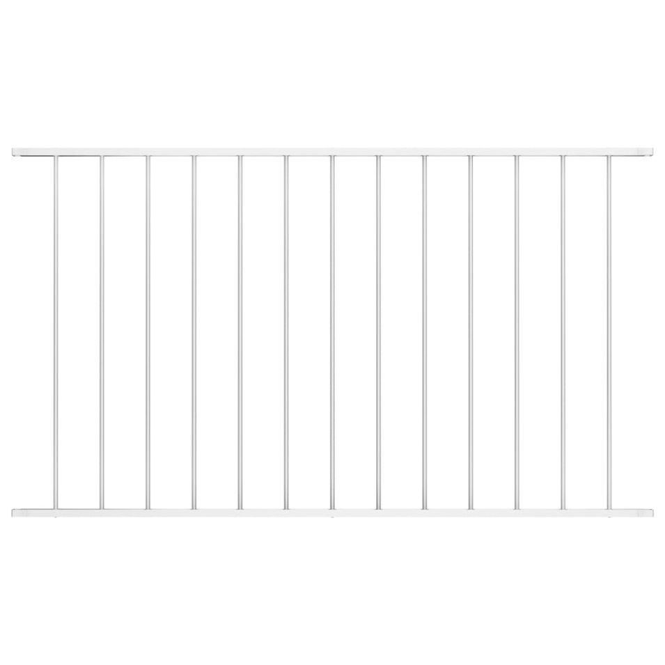 Panneau de clôture Acier enduit de poudre 1,7x1 m Blanc - Photo n°1